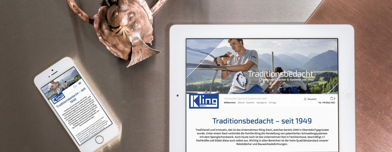 Werbung Handwerk Spenglerei Kling Dach Oberstdorf Allgäu – Website