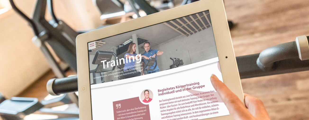Webseite und persönliche Darstellung der Praxis Titscher praxistitscher.de in Oberstdorf im Allgäu dargestellt auf einem Apple iPad