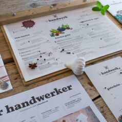 Speisekarte für Gastronomie - Markenentwicklung des Szene Lokals ’s handwerk - craft food 